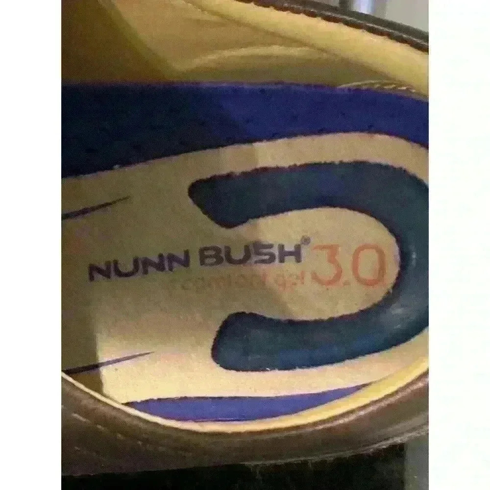 Nunn Bush Men's Comfort Gel Brown Square Toe Dress Shoes lace up size 11.5M - Picture 6 of 6